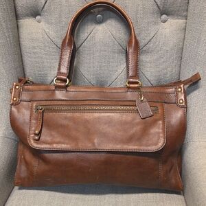 Brown Leather Fossil Briefcase